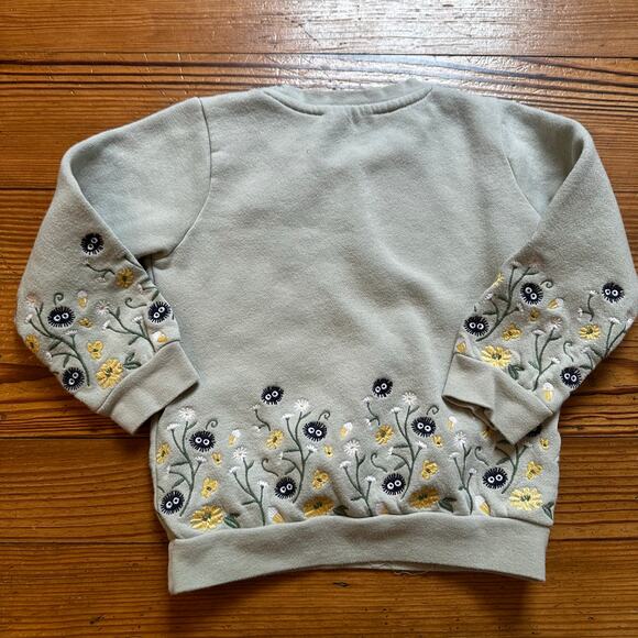 Light green floral bunny embroidered crew sweater SIZE 3T - Picture 4 of 4